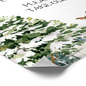 Evergreen dier winter Onederland verjaardagsattrib Poster (Hoek)