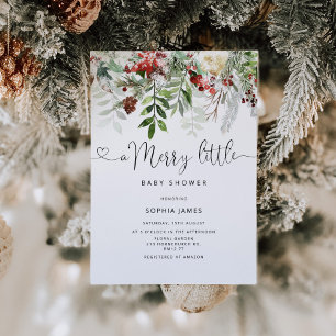 Evergreen Een vrolijk klein baby shower Kaart