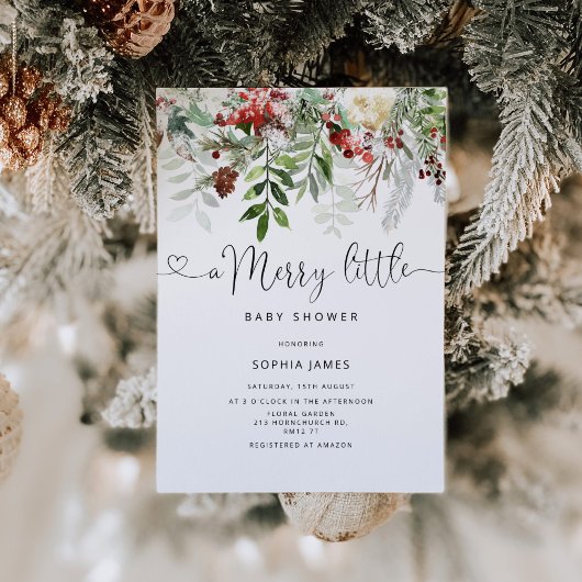 Evergreen Een vrolijk klein baby shower Kaart