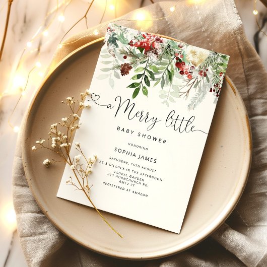 Evergreen Een vrolijk klein baby shower Kaart