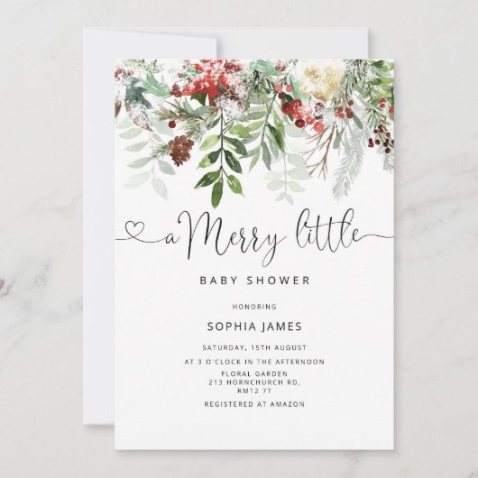 Evergreen Een vrolijk klein baby shower Kaart (Voorkant)