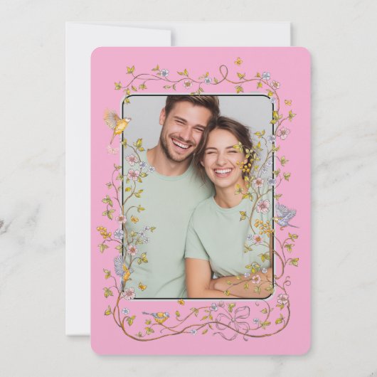 Evergreen Elegance bruiloft Kaart (Achterkant)