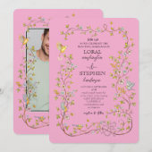 Evergreen Elegance bruiloft Kaart (Voorkant / Achterkant)