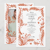 Evergreen Elegance bruiloft Kaart (Voorkant / Achterkant)