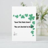"Evergreen Elegance – Custom Clover Border" Save The Date (Staand voorkant)
