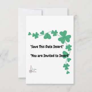 "Evergreen Elegance – Custom Clover Border" Save The Date