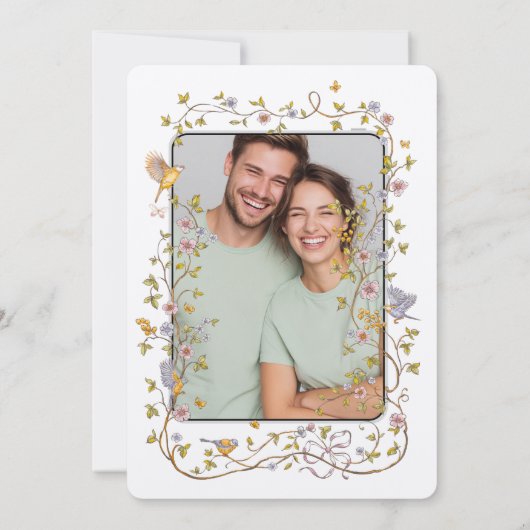 Evergreen Elegance Huwelijksuitnodiging Kaart (Achterkant)