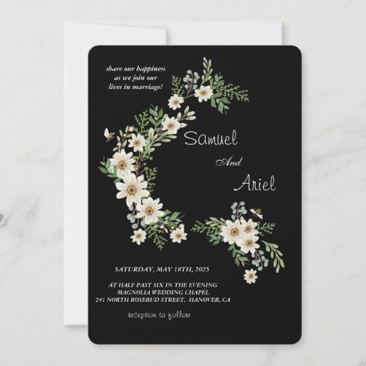 Evergreen Elegance Huwelijksuitnodiging Kaart (Voorkant)