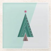 Evergreen Elegance Tree Glazen Onderzetter (Voorkant)