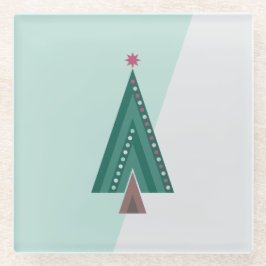 Evergreen Elegance Tree Glazen Onderzetter