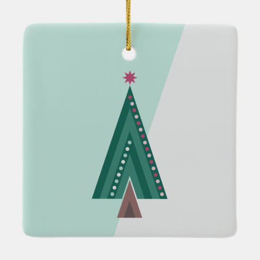 Evergreen Elegance Tree Keramisch Ornament (Achterkant)