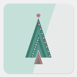 Evergreen Elegance Tree Vierkante Sticker