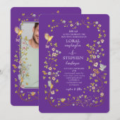 Evergreen Elegance Wedding Kaart (Voorkant / Achterkant)