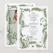 Evergreen Elegance Wedding Kaart (Voorkant / Achterkant)