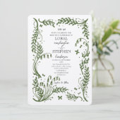 Evergreen Elegance Wedding Kaart (Staand voorkant)
