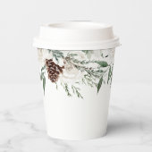 Evergreen elegant dennenappel baby shower papieren bekers (Achterkant)