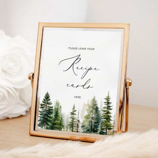 Evergreen elegant laat hier uw receptkaart achter poster