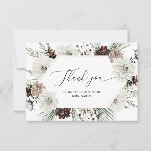 Evergreen elegant vrijgezellenfeest bedankt je kaa kaart (Voorkant)