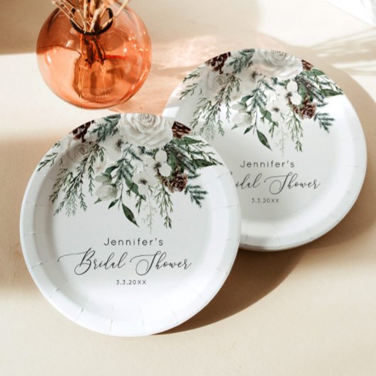 Evergreen elegant vrijgezellenfeest papieren bordje