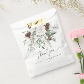 Evergreen elegant winter baby shower dank u bedankzakje (Gezegeld)