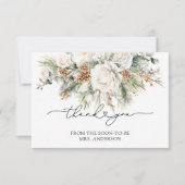 Evergreen Elegant Winter Vrijgezellenfeest Bedankt Kaart (Voorkant)