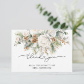 Evergreen Elegant Winter Vrijgezellenfeest Bedankt Kaart (Staand voorkant)