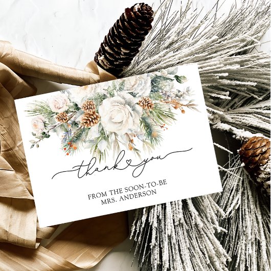 Evergreen Elegant Winter Vrijgezellenfeest Bedankt Kaart