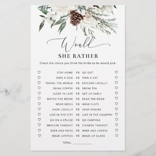 Evergreen elegant Zou ze liever bruids spel (Voorkant)