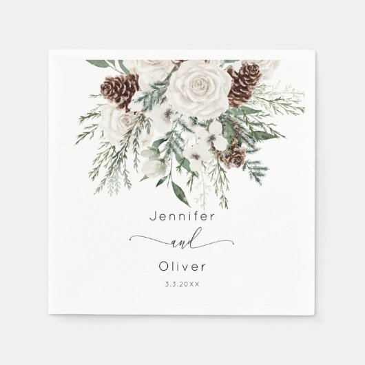 Evergreen elegante bruiloft servet (Voorkant)