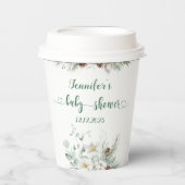 Evergreen elegante dennenappel baby shower papier papieren bekers (Voorkant)