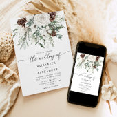 Evergreen elegante winter bruiloft kaart