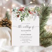 Evergreen elegante winter bruiloft kaart