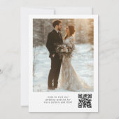 Evergreen elegante winter bruiloft QR code foto Kaart (Achterkant)
