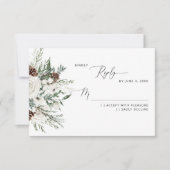 Evergreen elegante winter bruiloft RSVP-kaart RSVP Kaartje (Voorkant)