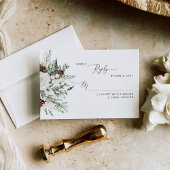 Evergreen elegante winter bruiloft RSVP-kaart RSVP Kaartje