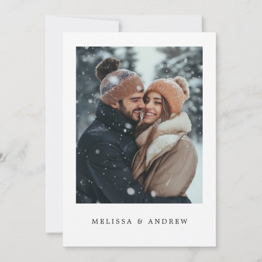 Evergreen elegante winter repetitie diner foto kaart (Achterkant)