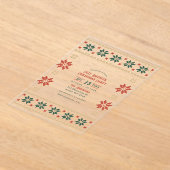 Evergreen Ember Ugly Sweater Christmas Party Acryl Uitnodigingen (Laagn)