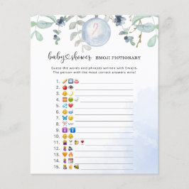 Evergreen Emoji afbeelding game baby shower