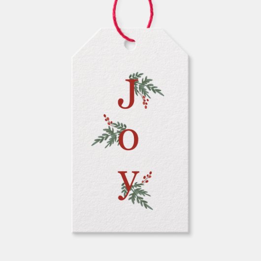 Evergreen en Berries Joy Label Cadeaulabel (Voorkant)