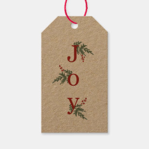 Evergreen en Berries Joy Label Cadeaulabel