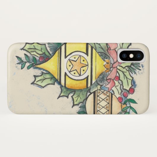 Evergreen en Gold iPhone Case (Achterkant (horizontaal))