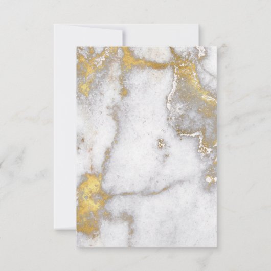 Evergreen en Gold Marble Monogram Verticale RSVP (Achterkant)