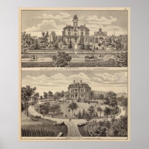 Evergreen en Guilford Place, Minnesota Poster