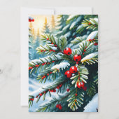 Evergreen en Holly Berries Bedankkaart (Voorkant)