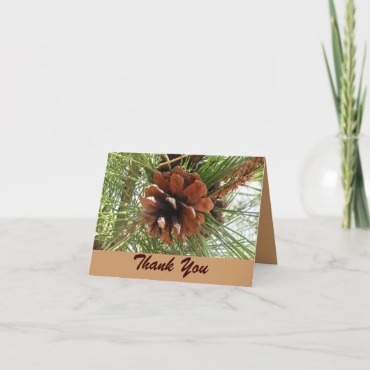 Evergreen en Pinecone Bedankt Card (Voorkant)