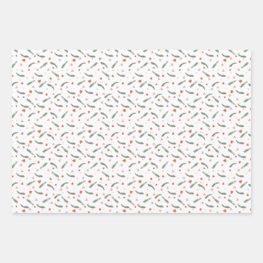Evergreen en Red Holiday Inpakpapier Vel (Voorkant)