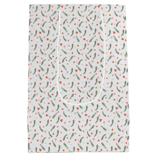 Evergreen en Red Holiday Medium Cadeauzakje (Achterkant)