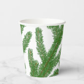 Evergreen Fir Tree Branches Papieren Bekers (Achterkant)