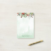 Evergreen Floral Berry Border Post-it® Notes (Op bureau)