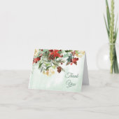 Evergreen Floral Winter Berry Dank u wel Kaart (Voorkant)